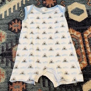 Magnolia Baby sleeveless shark onesie